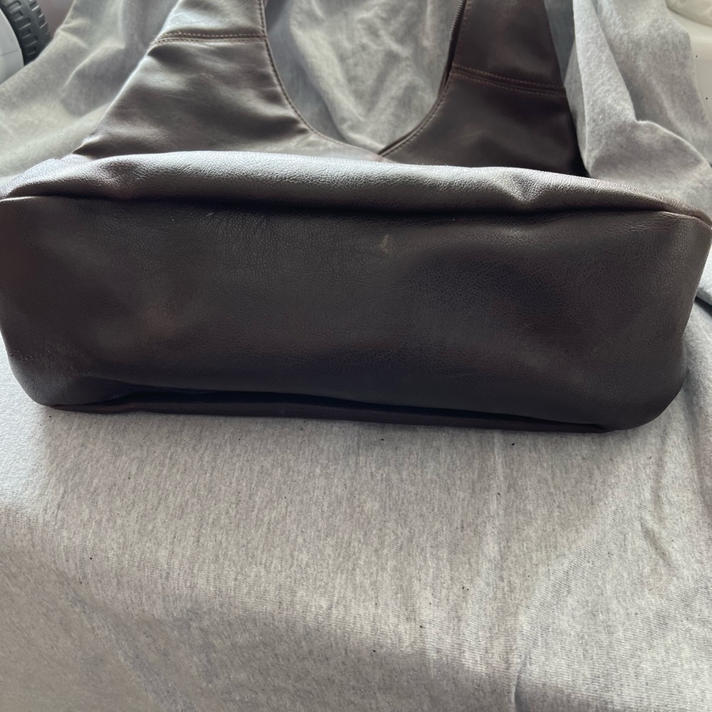 ROSETTI  Boho bag, Dark brown with lighter stitching, Zipper and snap closures,